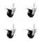 Service Caster 3.5 Inch Phenolic Wheel Swivel 7/8 Inch Square Stem Caster Set Total Lock Brake SCC-SQTTL20S3514-PHS-78-4 - alternate 1